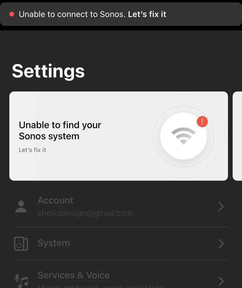 Sonos Arc Not Connecting to App